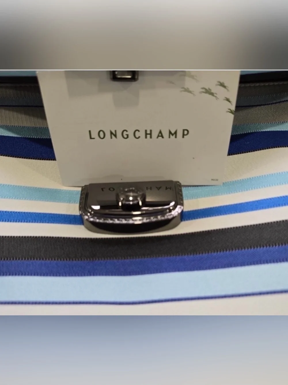 NEW - LONGCHAMP STRIPE ENVELOPE CLUTCH